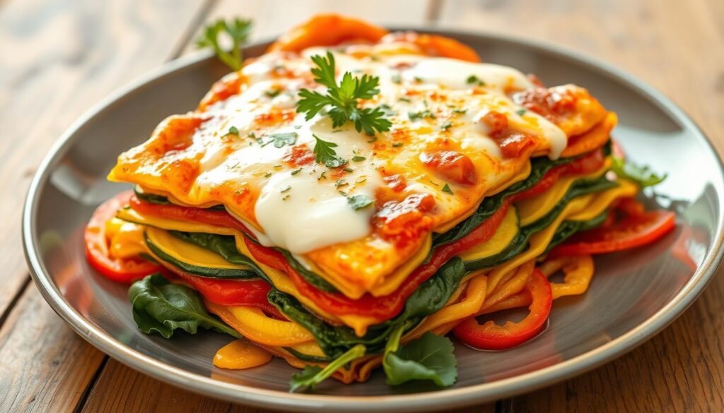 vegetable lasagna with white sauce