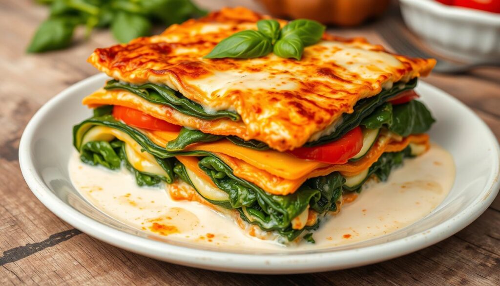 vegetable lasagna with white sauce