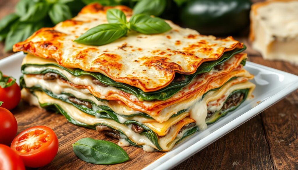 vegetable lasagna with white sauce