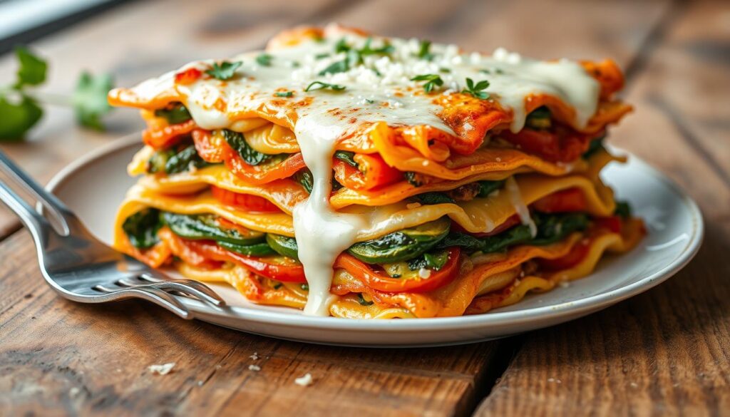 vegetable lasagna with white sauce