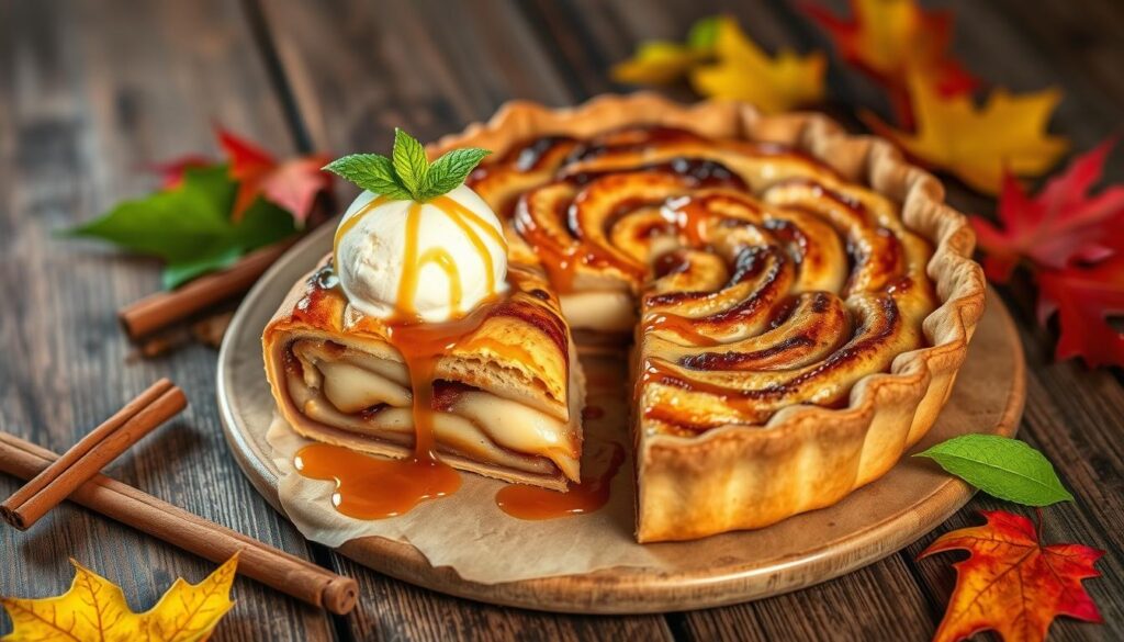 ways to present cinnamon roll apple pie