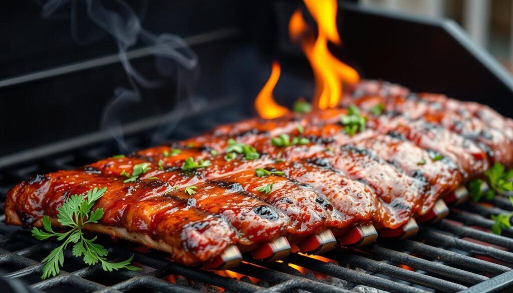 bbq ribs on the grill