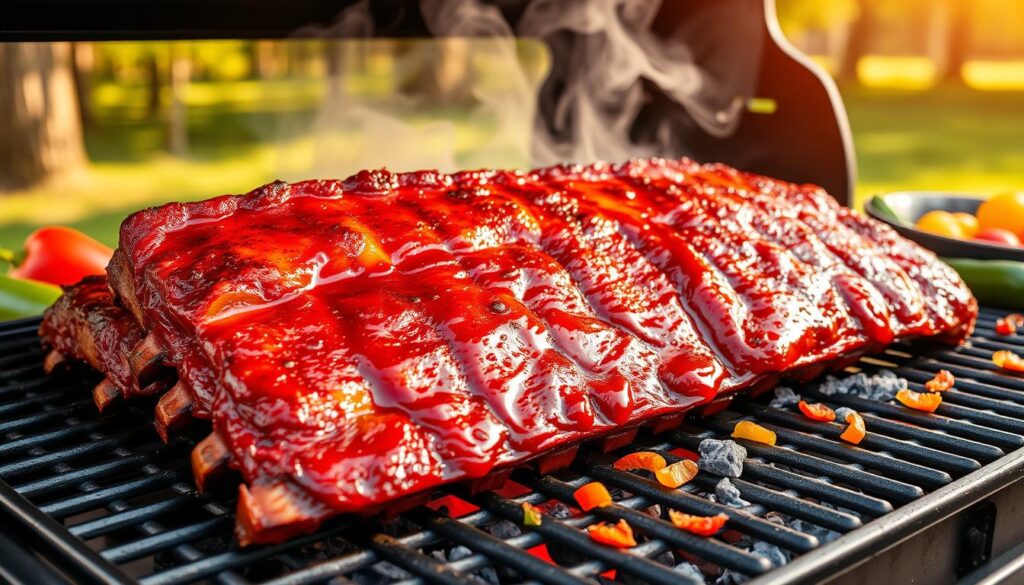 bbq ribs on the grill