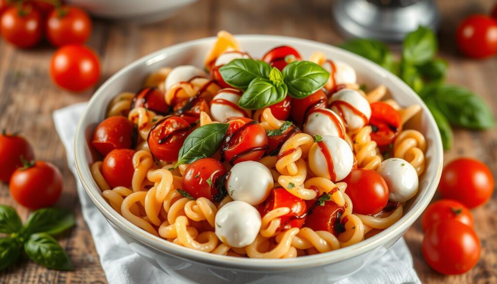 pasta and mozzarella salad