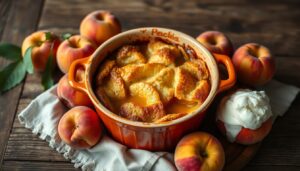 4 ingredient peach cobbler