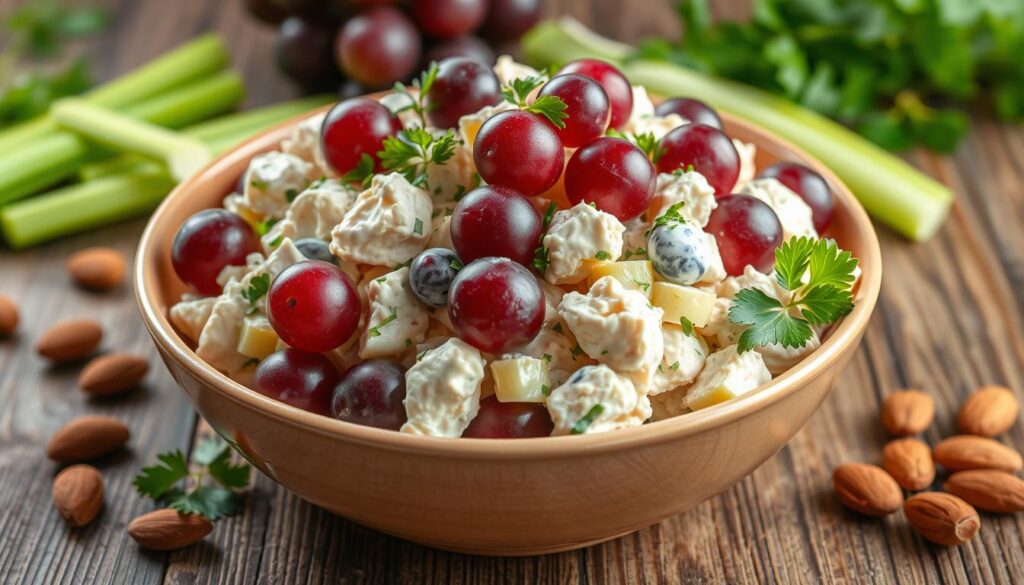 chicken salad with cream cheese and grapes