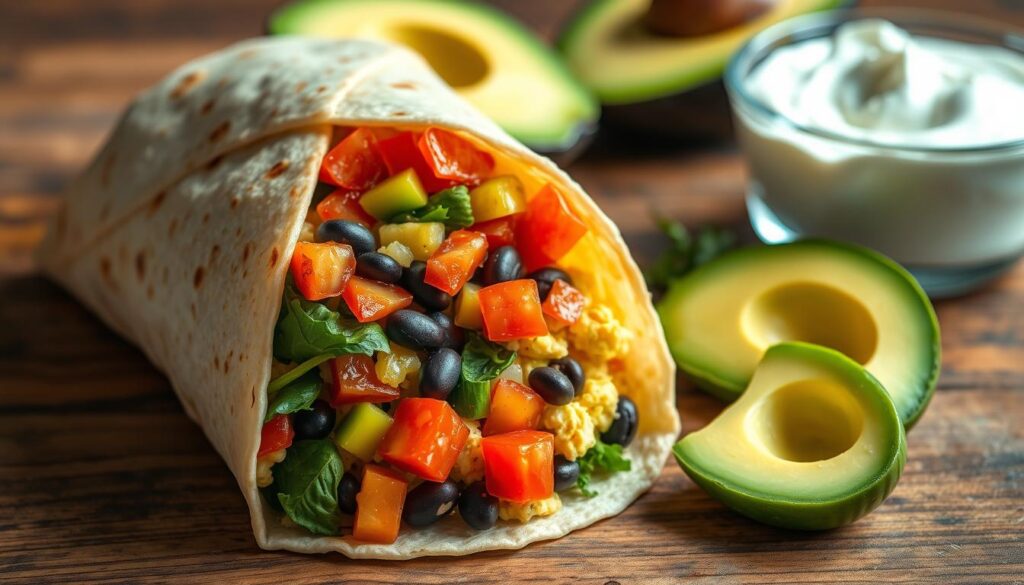 high protein breakfast burrito