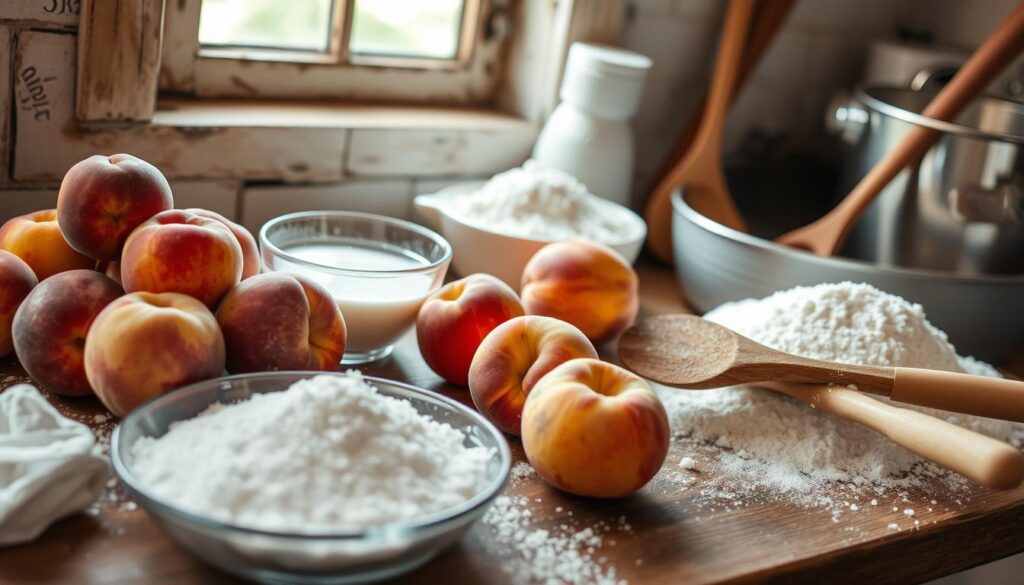 peach cobbler preparation