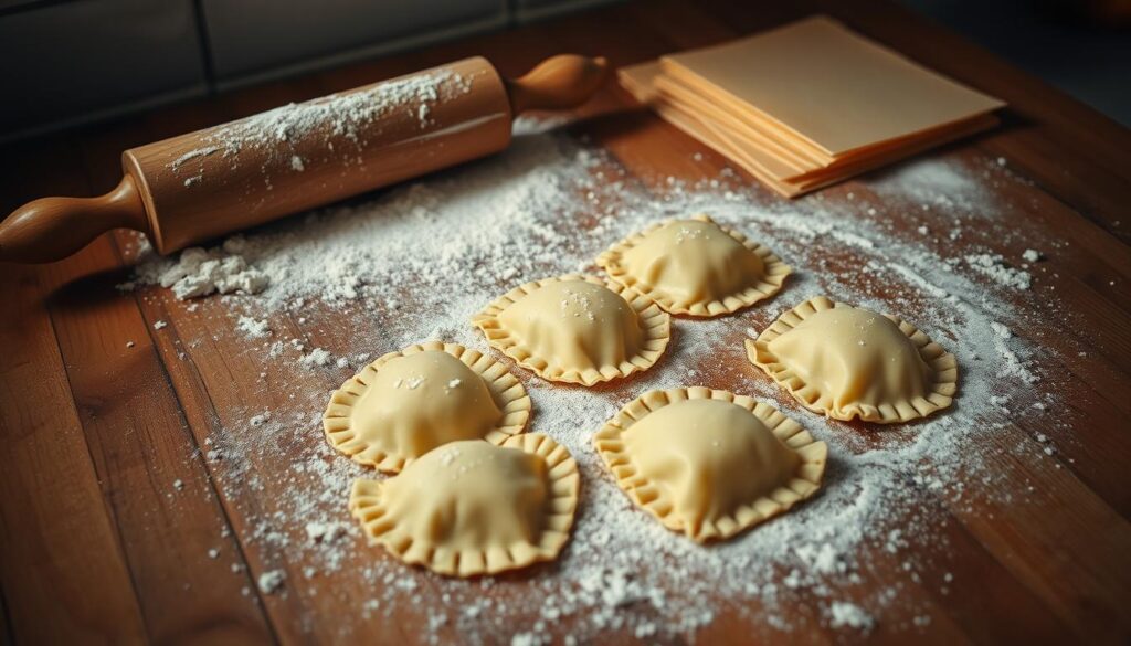 rolling and shaping ravioli